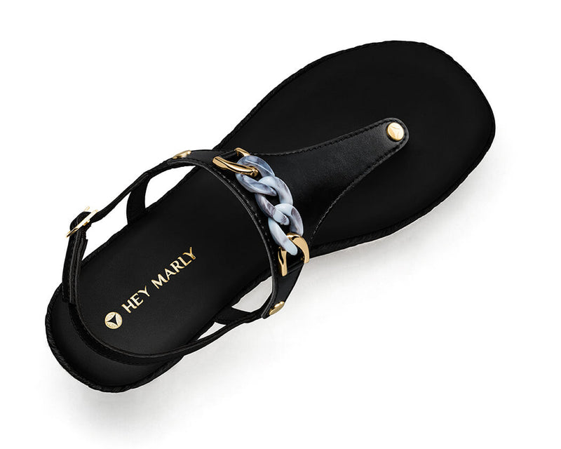 Precious Chain - Wedge Bast High Black TS