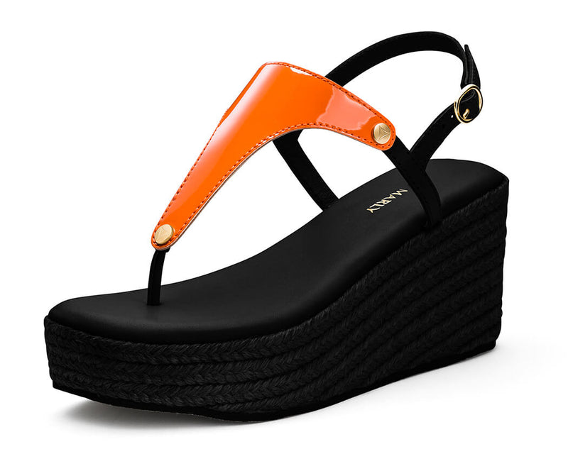 City Gloss - Wedge Bast High Black TS