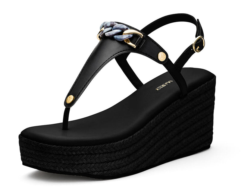 Precious Chain - Wedge Bast High Black TS