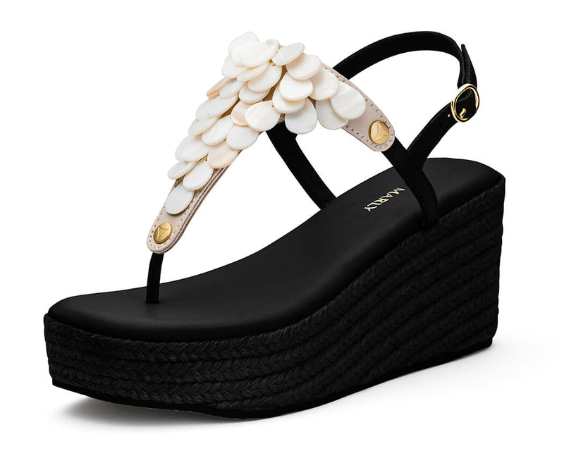 Shiny Pearl - Wedge Bast High Black TS