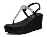 Rock Rebel - Wedge Bast High Black TS