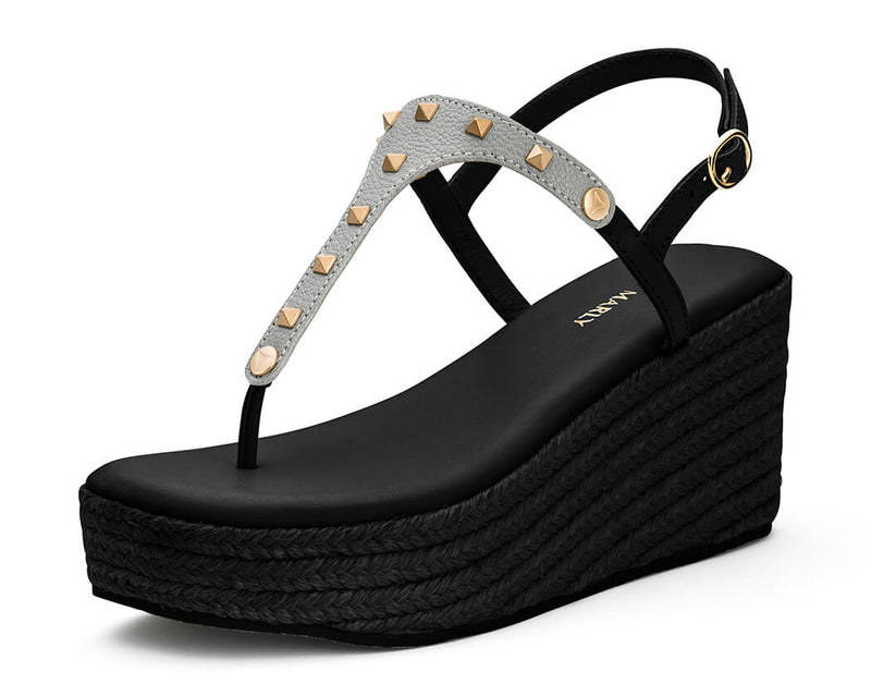 Rock Rebel - Wedge Bast High Black TS