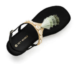 Tulum Tassle - Wedge Bast High Black TS