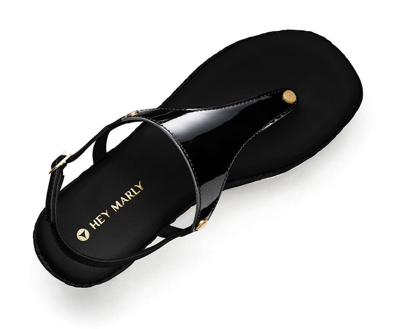 City Gloss - Wedge Bast High Black TS