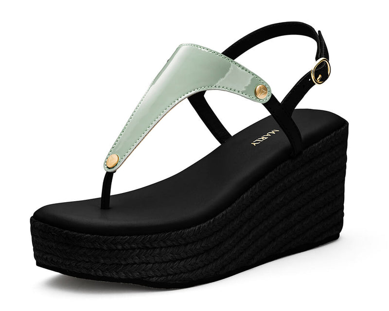 City Gloss - Wedge Bast High Black TS