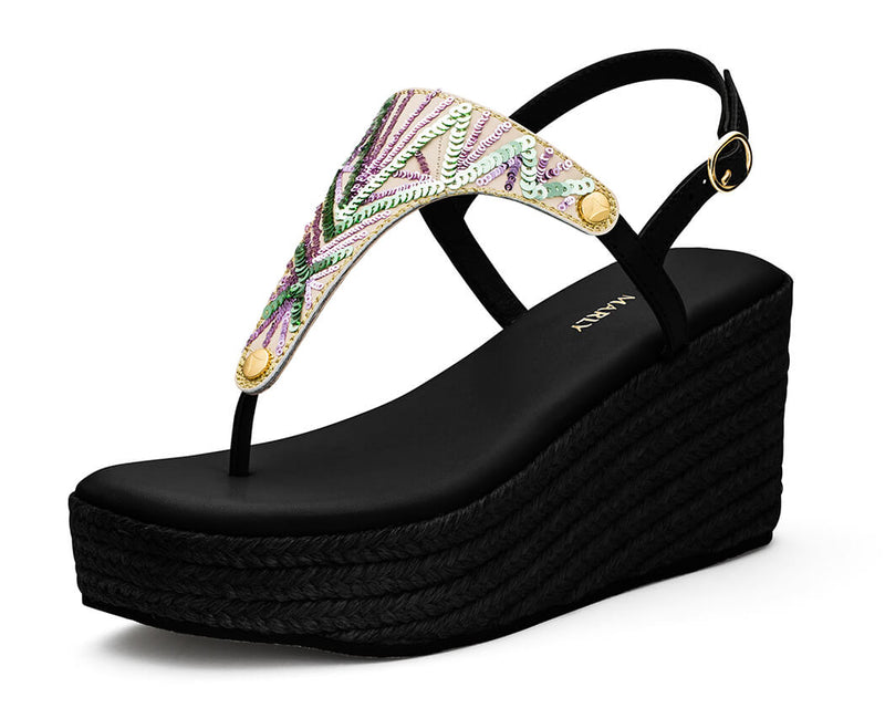 Summer Glam - Wedge Bast High Black TS