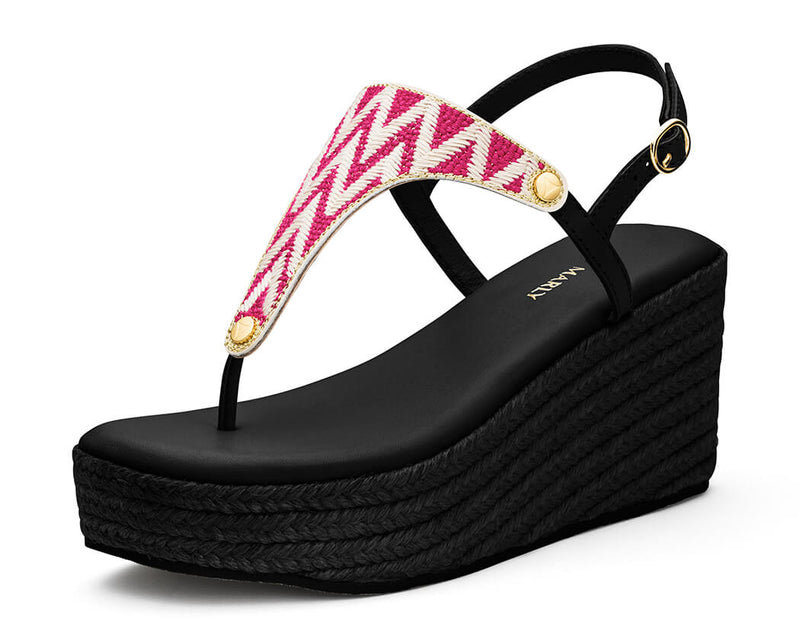 Sandy Lines - Wedge Bast High Black TS