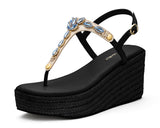 Sparkling Sea - Wedge Bast High Black TS