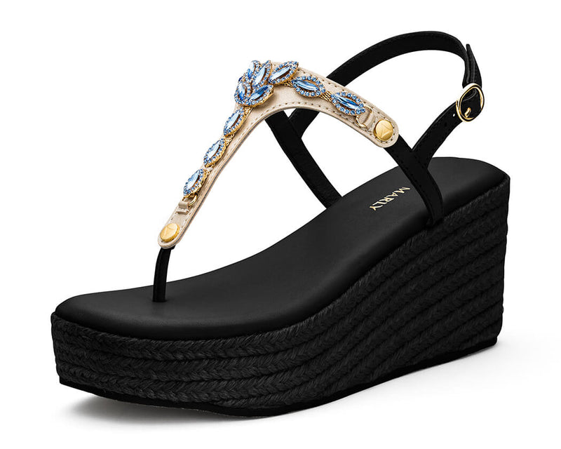 Sparkling Sea - Wedge Bast High Black TS