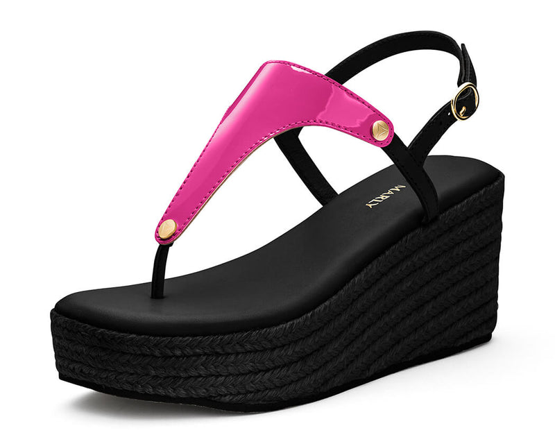 City Gloss - Wedge Bast High Black TS