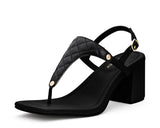 Classy Square - Block Heel Mid Black TS