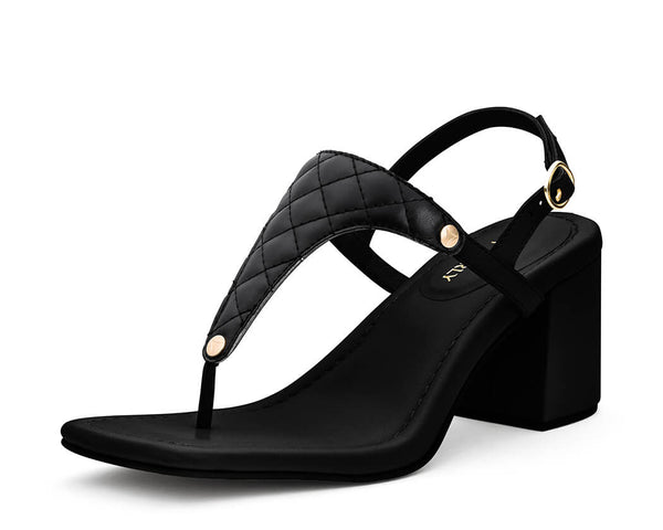 Classy Square - Block Heel Mid Black TS