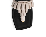 Ruffle Romance - Block Heel Mid Black TS