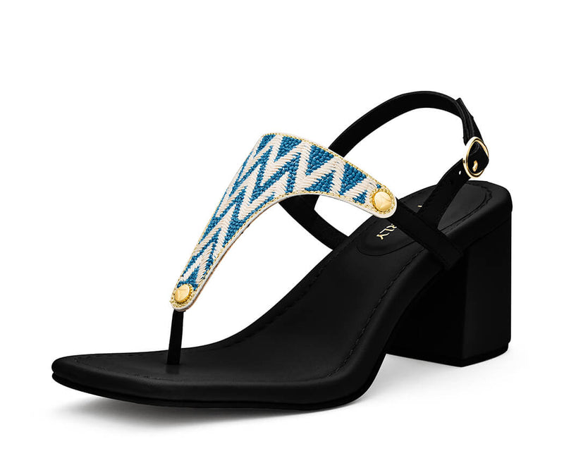 Sandy Lines - Block Heel Mid Black TS
