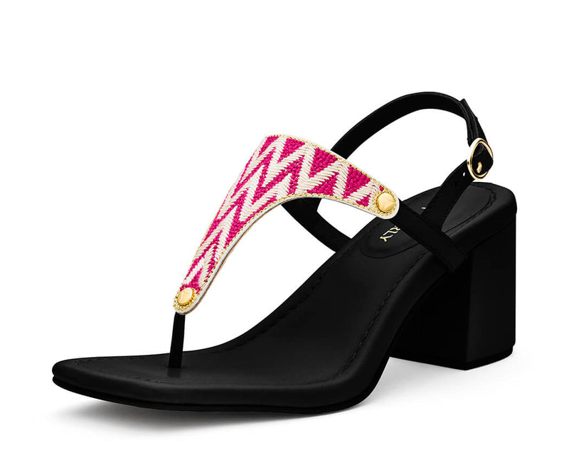 Sandy Lines - Block Heel Mid Black TS
