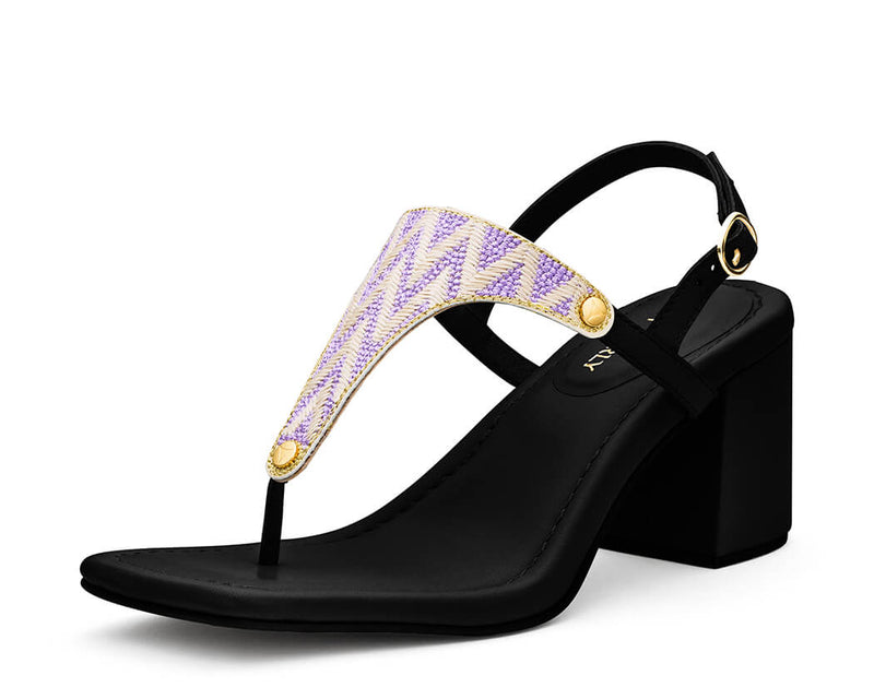 Sandy Lines - Block Heel Mid Black TS