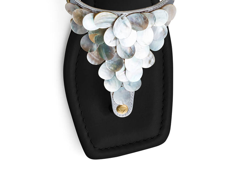 Shiny Pearl - Block Heel Mid Black TS