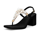 Shiny Pearl - Block Heel Mid Black TS