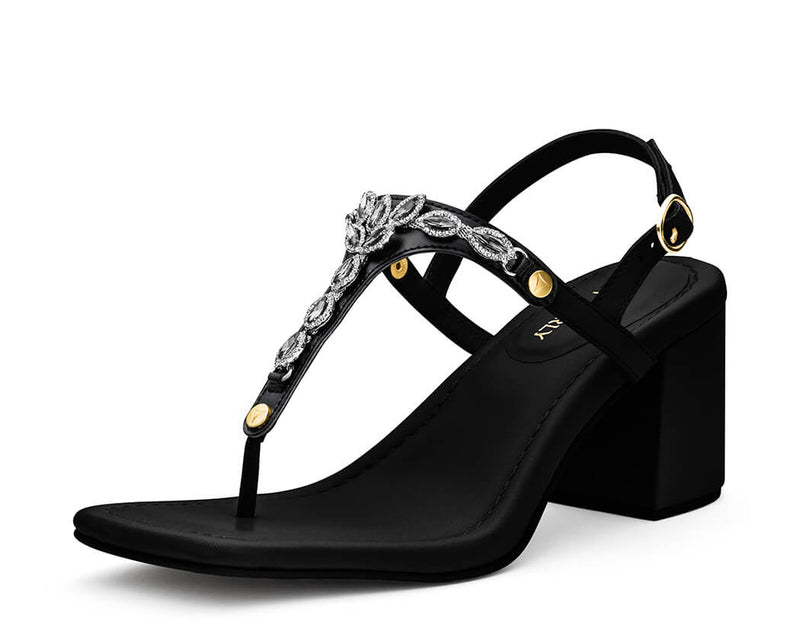 Sparkling Sea - Block Heel Mid Black TS