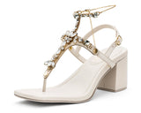 Brilliant Life Chain - Block Heel Mid Crema TS