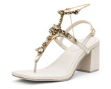 Brilliant Life Chain - Block Heel Mid Crema TS