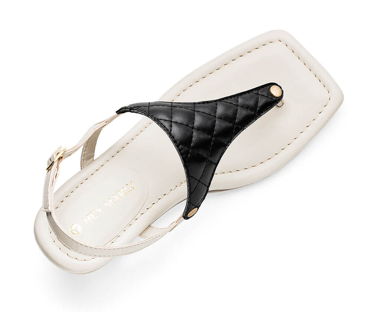 Classy Square - Block Heel Mid Crema TS