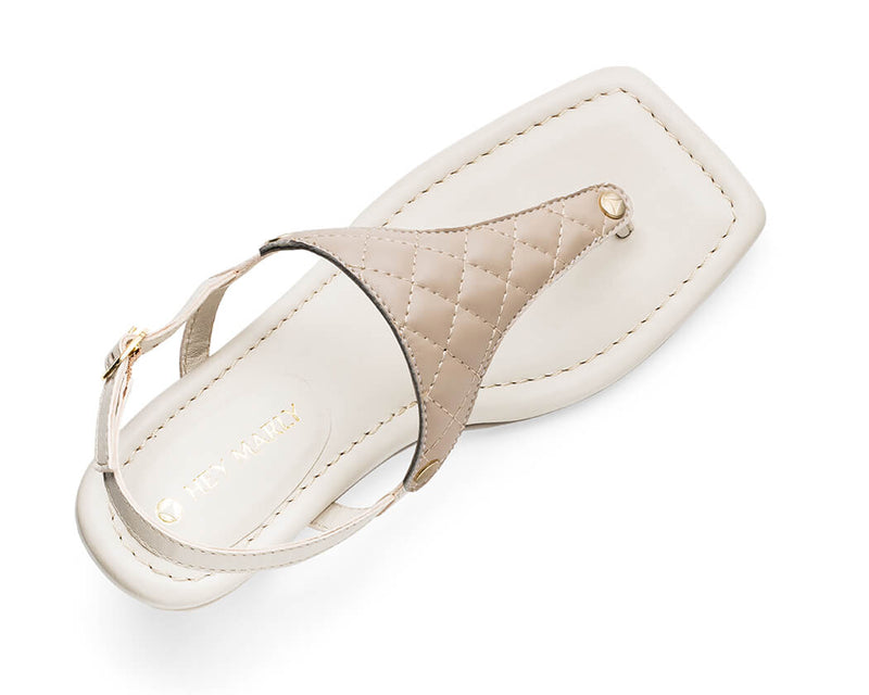 Classy Square - Block Heel Mid Crema TS