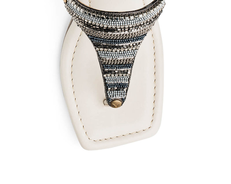 Ethno Beads - Block Heel Mid Crema TS