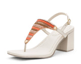 Ethno Beads - Block Heel Mid Crema TS