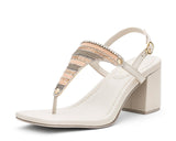 Ethno Beads - Block Heel Mid Crema TS