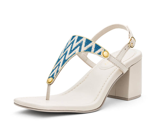 Sandy Lines - Block Heel Mid Crema TS