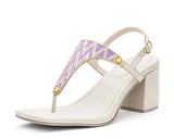 Sandy Lines - Block Heel Mid Crema TS