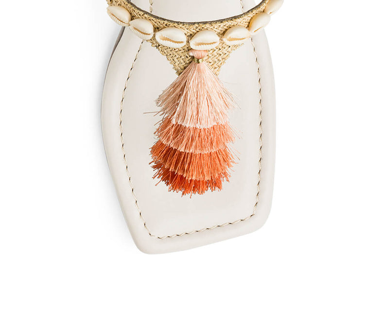 Tulum Tassle - Block Heel Mid Crema TS