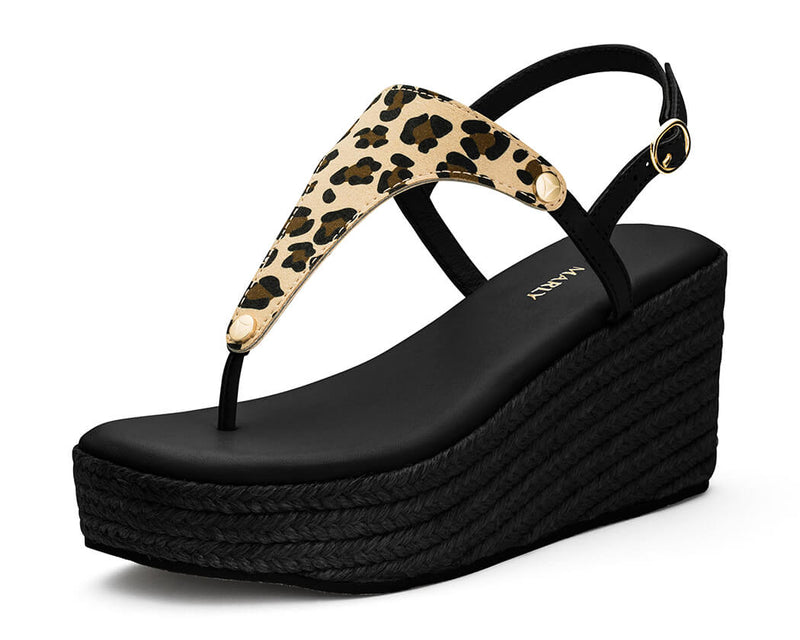 Animal Print - Wedge Bast High Black TS