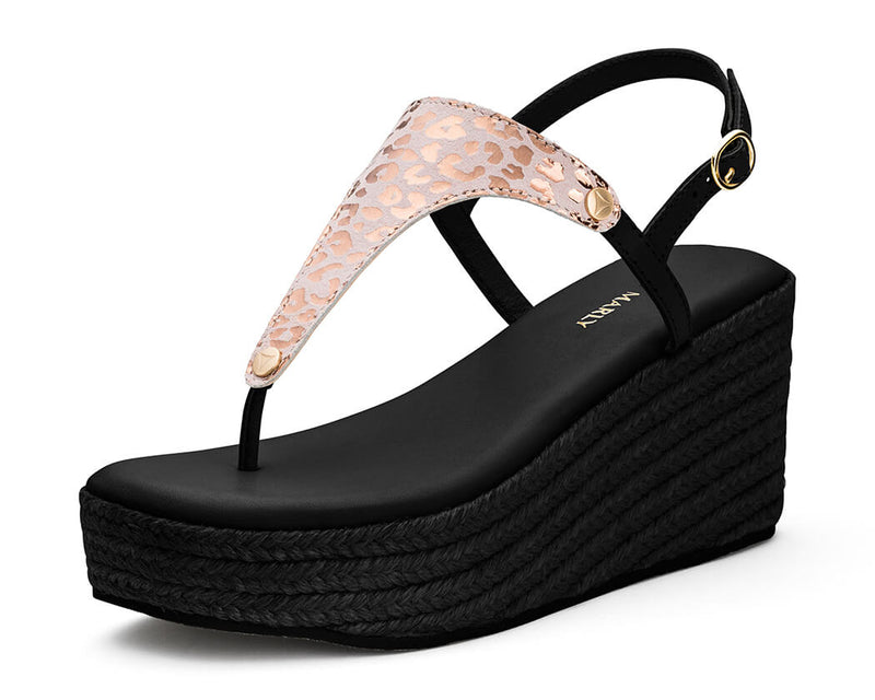 Animal Print - Wedge Bast High Black TS