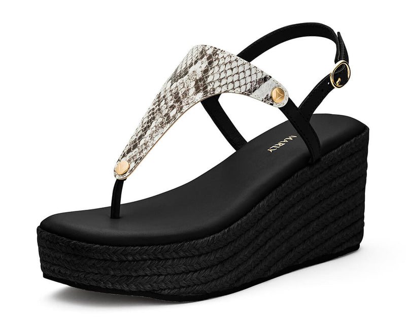 Animal Print - Wedge Bast High Black TS