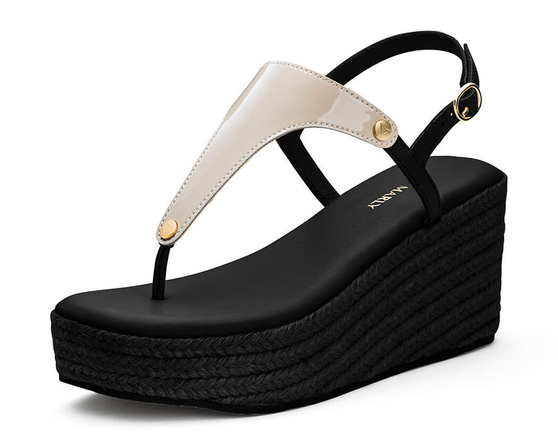 City Gloss - Wedge Bast High Black TS