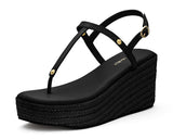 Wedge Bast High Black TS