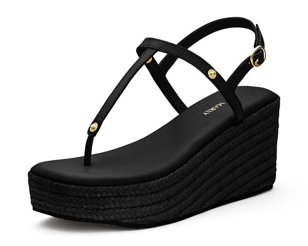 Wedge Bast High Black TS