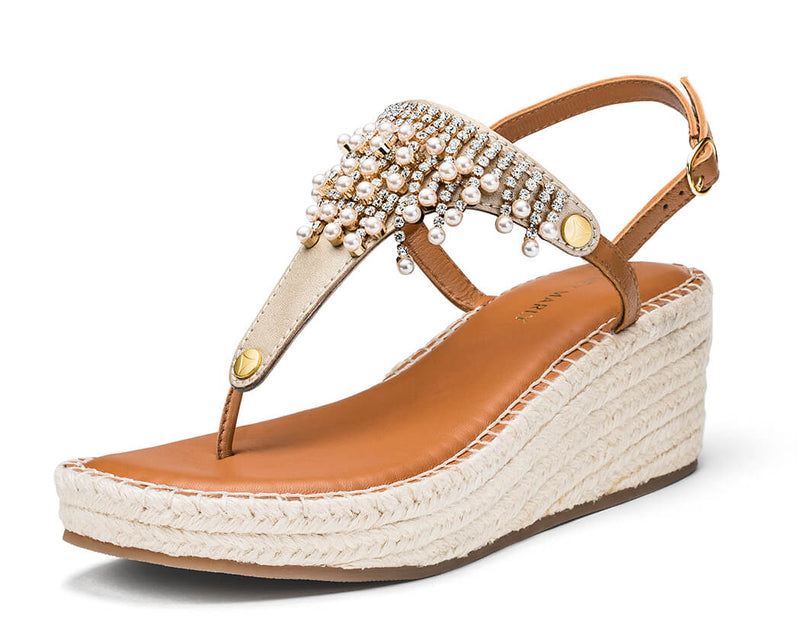 Day to Night - Wedge Bast Mid Cognac TS