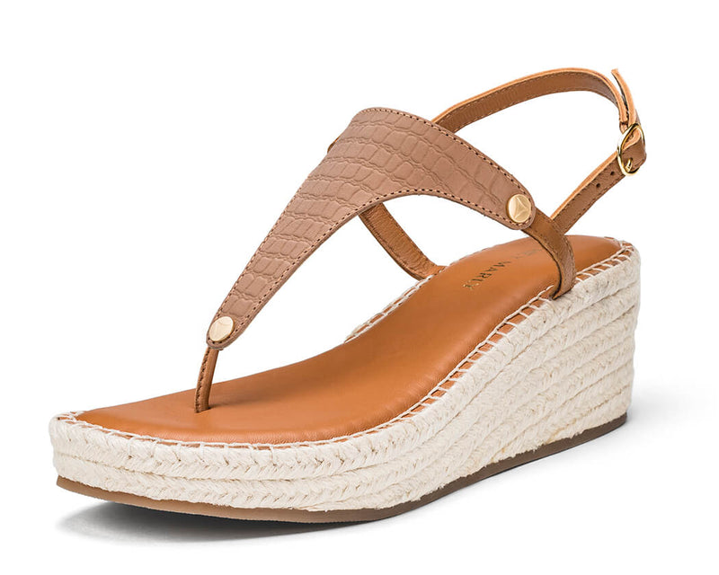 Milano Cool - Wedge Bast Mid Cognac TS