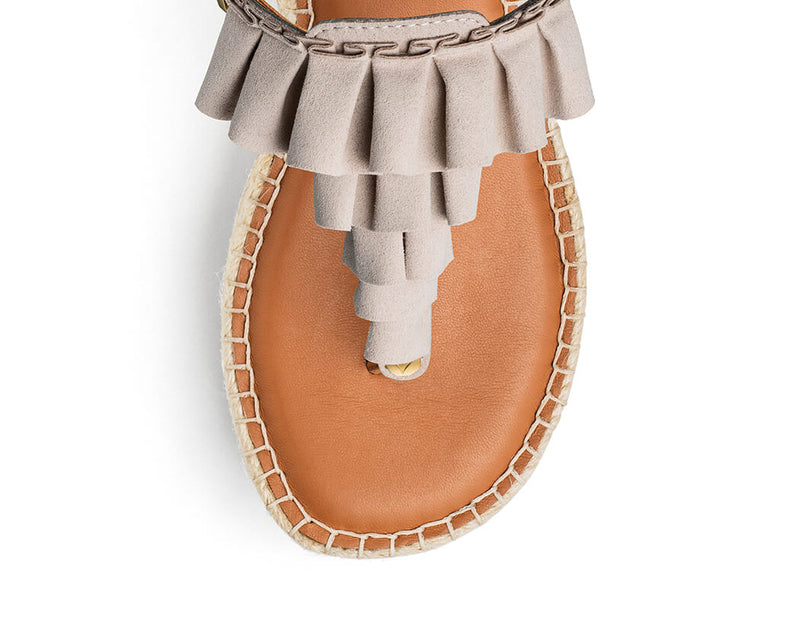 Ruffle Romance - Wedge Bast Mid Cognac TS