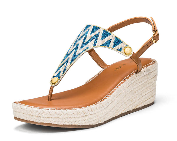 Sandy Lines - Wedge Bast Mid Cognac TS