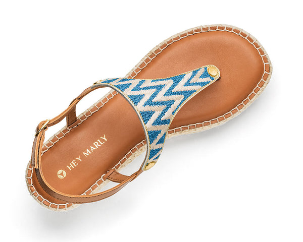 Sandy Lines - Wedge Bast Mid Cognac TS