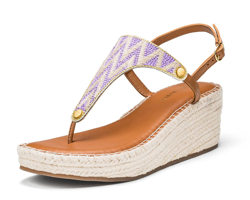 Sandy Lines - Wedge Bast Mid Cognac TS