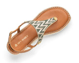 Sandy Lines - Wedge Bast Mid Cognac TS