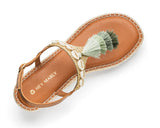 Tulum Tassle - Wedge Bast Mid Cognac TS