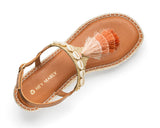 Tulum Tassle - Wedge Bast Mid Cognac TS
