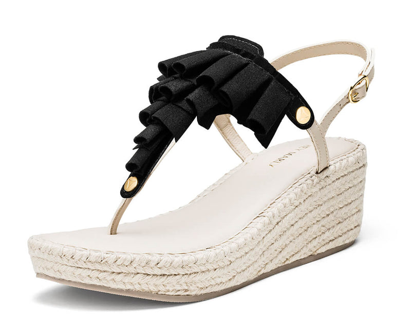 Ruffle Romance - Wedge Bast Mid Crema TS