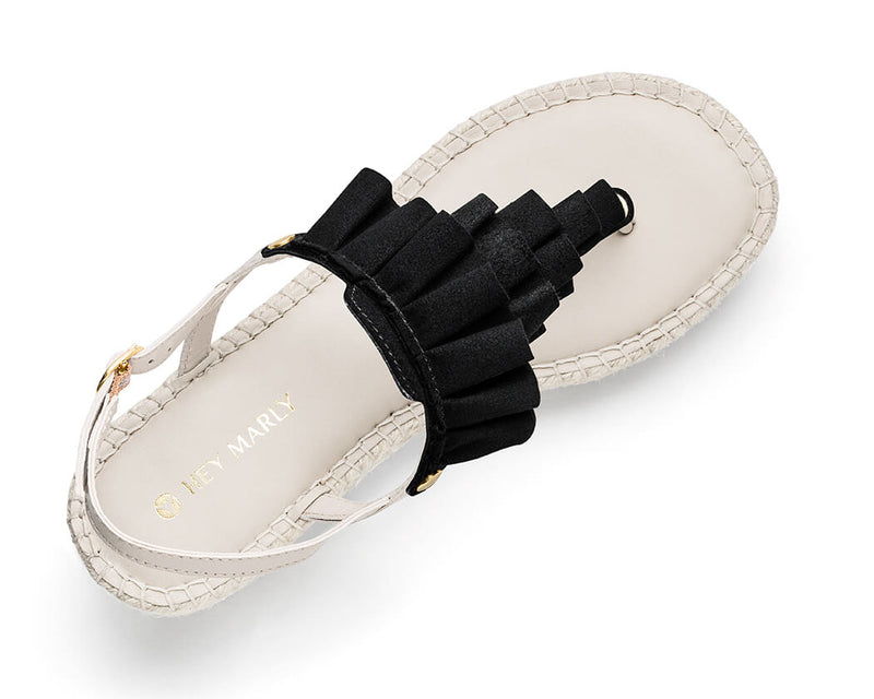 Ruffle Romance - Wedge Bast Mid Crema TS